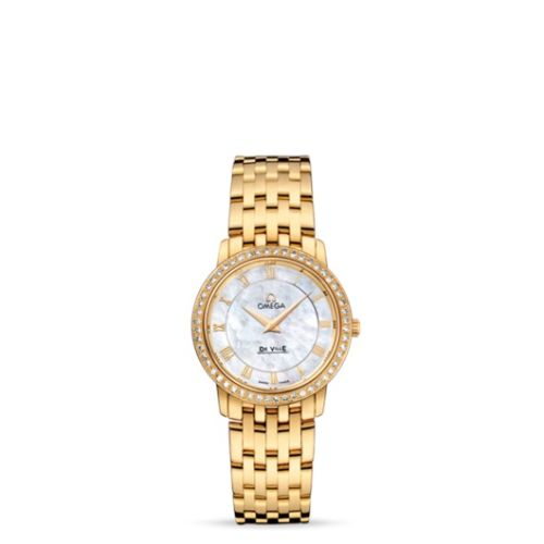 Omega De Ville Prestige Quartz 27 Yellow Gold / Diamond / MOP / Bracelet